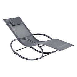 Fauteuil de Jardin Almaluez Amovible Acier Textile 153 x 63 x 81 cm Gris Foncé [en.casa]