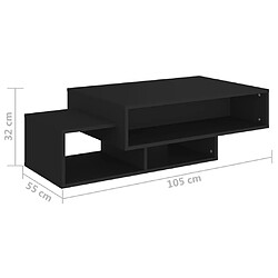 vidaXL Table basse Noir 105x55x32 cm Bois d’ingénierie pas cher