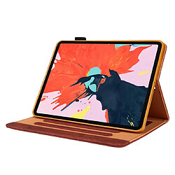 Wewoo Housse Étui Coque Pour iPad Pro 11 pouces 2018 Etui à rabat horizontal en cuir de style commercialavec support et fente cartecadre photo et fonction veille / réveil Marron pas cher