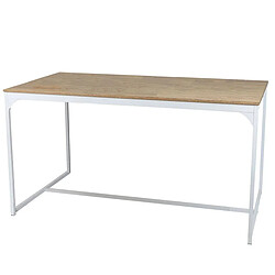 TABLE A MANGER EN BOIS AVCE STRUCTURE EN METAL BLANC 150X80XH75CM+Urban Living