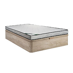 Vente-Unique Ensemble 140 x 190 cm sommier coffre naturel clair + matelas mousse et coutil bambou ép.15cm - KANANI de NATUREA