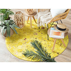 Avis Beliani Tapis en cuir jaune d 140 cm ZEYTIN