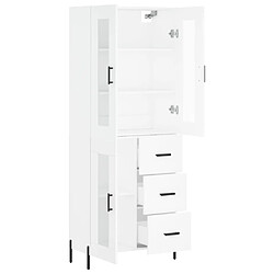 Avis vidaXL Buffet haut Blanc 69,5x34x180 cm Bois d'ingénierie