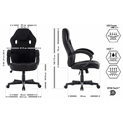 Sense7 SENSE 7 Prism | Siège Gamer Fabric Gaming Chair Noir pas cher