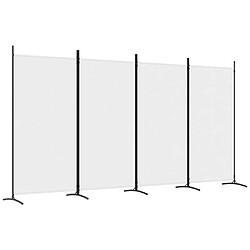 vidaXL Cloison de séparation 4 panneaux Blanc 346x180 cm Tissu