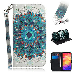 Wewoo Coque Fashion Etui en cuir à rabat avec dessin couleur 3D et fentes pour cartes et porte-cartes Huawei P30 Lite couronne de paon