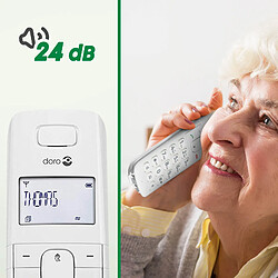 Lot de 2 Téléphones Fixe Senior DECT avec Répondeur Comfort 1015 Duo Doro Blanc pas cher