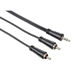 Hama Câble audio, jack mâle 3,5mm - 2 rca mâles, stéréo, 5m, noir