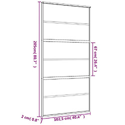 vidaXL Porte coulissante doré 102,5x205 cm verre ESG dépoli aluminium pas cher