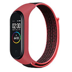 Bracelet en nylon réglable pour votre Xiaomi Mi Band 3/4/5/6/7 - rouge/noir