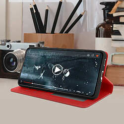 Avizar Housse Samsung Galaxy S21 Plus Soft-touch Portefeuille Support Vidéo Rouge pas cher