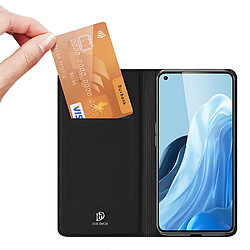 Etui en PU DUX DUCIS avec support et porte-carte, noir pour votre Oppo Reno7 Pro 5G