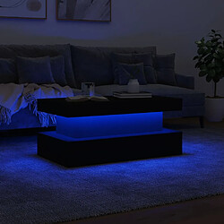 ComfortXL Table Basse Avec Lumières LED Noir 90x50x40 Cm pas cher