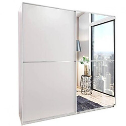 Inside 75 Dressing coulissant HENDRIX 1 porte blanc mat / 1 porte miroir L : 135 cm