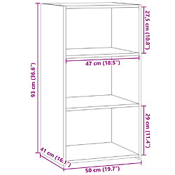 vidaXL Buffet noir 50x41x93 cm bois d'ingénierie pas cher