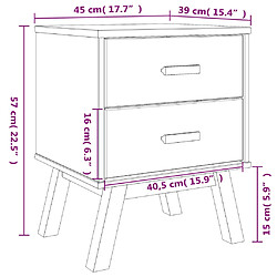 vidaXL Table de chevet OLDEN marron bois de pin solide pas cher