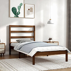 vidaXL Cadre de lit sans matelas marron miel 100x200cm bois pin massif