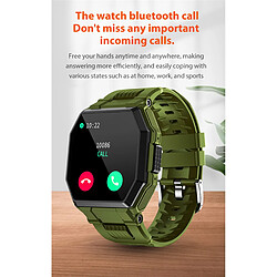 Universal Bluetooth vert appelé montre intelligente Homme Full Touch IP67 Imperméable Exercice Fitness Suivi de la tension artérielle Fréquence cardiaque Smartwatch