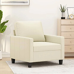 Maison Chic Fauteuil relax,Chaise pour salon Crème 60 cm Similicuir -MN80800