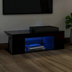 Maison Chic Meubles TV avec lumières LED - Banc TV pour salon Noir 90x39x30 cm -MN54391