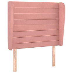 Maison Chic Tête de lit scandinave avec oreilles,meuble de chambre Rose 93x23x118/128 cm Velours -MN52973