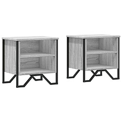 vidaXL Tables de chevet 2 pcs sonoma gris 40x30x40cm bois d'ingénierie