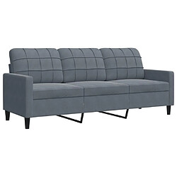 vidaXL Canapé à 3 places Gris foncé 180 cm Velours