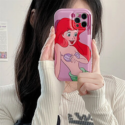 GUPBOO Étui pour iPhone11ProMax Silicone de bande dessinée de cas de téléphone portable de fille de sirène rousse