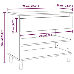 vidaXL Armoire à chaussures Gris béton 70x36x60 cm Bois d'ingénierie pas cher