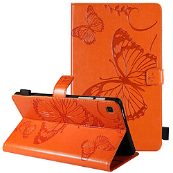 Etui en PU motif papillon avec support orange pour votre Samsung Galaxy Tab A7 Lite 8.7 pouces/T225/T220