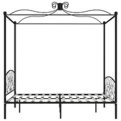 Acheter Maison Chic Lit adulte - Cadre de lit à baldaquin,Structure du lit Contemporain Noir Métal 160 x 200 cm -MN67635