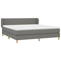 Avis Maison Chic Lit Adulte - Lit simple Lit à sommier tapissier avec matelas moelleux - Meuble de Chambre - Gris foncé 180x200cm Tissu -MN42936