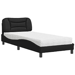 Vidaxl Lit avec matelas noir 90x200 cm similicuir