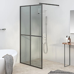 vidaXL Écran de douche 118x190 cm Verre trempé foncé