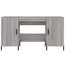 Avis Helloshop26 Bureau table poste de travail meuble d'ordinateur informatique étude sonoma 140 x 50 x 75 cm bois d'ingénierie gris 02_0023956