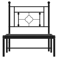 Maison Chic Cadre/structure de lit métal et tête de lit pour adulte - Lit Moderne Chambre noir 75x190 cm -MN55933 pas cher