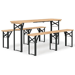 vidaXL Ensemble de tables à bière pliantes 3 pcs bois massif de sapin