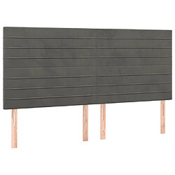 Acheter Maison Chic Tête de lit scandinave à LED,meuble de chambre Gris foncé 200x5x118/128 cm Velours -MN29482