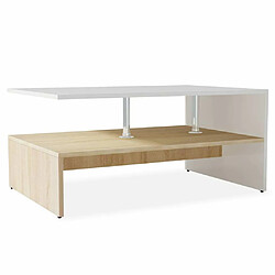 Maison Chic Tabls basse,Table Console pour salon en aggloméré 90 x 59 x 42 cm Chêne et blanc -MN70109