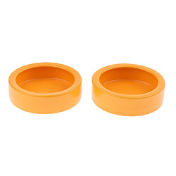 2pieces reptiles mangeoire en céramique bol alimentaire anti-évacuation plat pour lézard gecko orange rond l