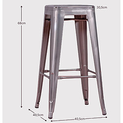 Nest Dream Tabouret empilable en acier métal (68cm) - Bistro pas cher