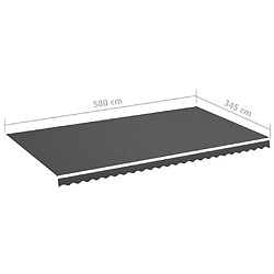 vidaXL Tissu de remplacement pour auvent Anthracite 6x3,5 m pas cher