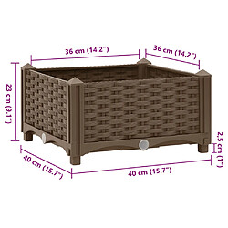 vidaXL Lit surélevé 40x40x23 cm Polypropylène pas cher