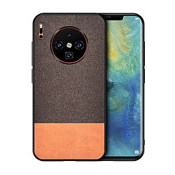 Wewoo Coque Souple Pour Huawei Mate 30 Pro Splicing antichoc PU + Texture de tissu PC + TPU Housse de protection marron