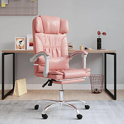 vidaXL Fauteuil inclinable de bureau Rose Similicuir