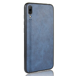 Avis Wewoo Coque Pour Huawei Enjoy 9 / Y7 Pro 2019 Antichoc Couture Vache Motif Peau PC + PU + TPU Case Bleu