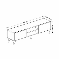 Acheter Helloshop26 Meuble TV à portes 45 x 160 x 37 cm effet chêne / anthracite 03_0007757