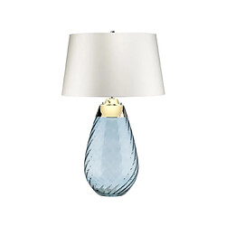 Acheter Elstead Lighting Lampe de table Lena Verre Verre teinté bleu / Abat-jour blanc cassé