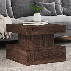 Maison Chic Table basse pour salon | Table à café avec lumières LED chêne marron 50x50x40 cm -GKD71393