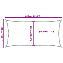 vidaXL Voile d'ombrage 160 g/m² Taupe 3x6 m PEHD pas cher